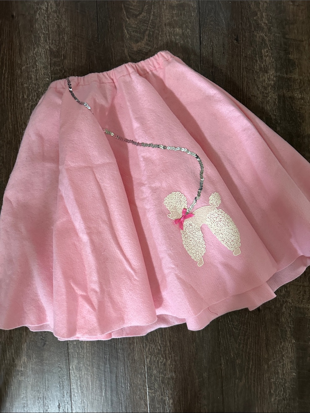 Pink 1950s Child's Circle Poodle Skirt Costume (Size Child)